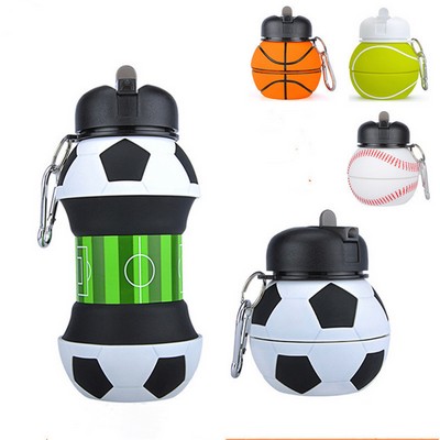Folding Silicone Water Bottle With Carabiners