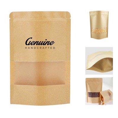 Kraft Paper Ziplock window Pouch