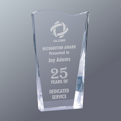 Self-Standing Crystal Facet Wave, Medium (3-7/8"x 7"H)