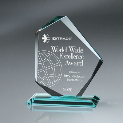 Medium Jade Glass Slant Peak on Base