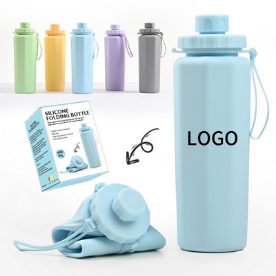 20 Oz Silicone Portable Sports Water Bottle