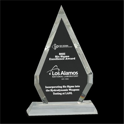 Crystal Diamond Award on Clear Pedestal Base (8½")