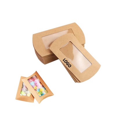Kraft Paper Pillow Boxes With Clear Window