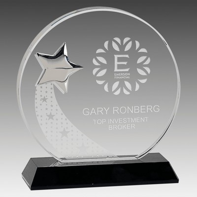 Crystal with Star on Pedestal Base