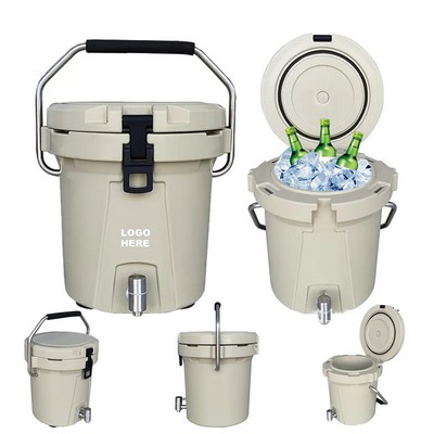 Custom Camping Beverage Dispenser Rotomolded Insulated Ice Bucket Cooler with Spigot