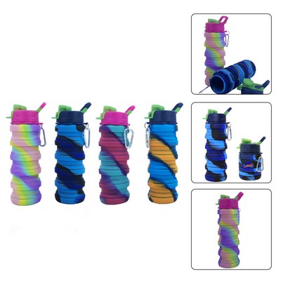 17 OZ Camo Silicone Collapsible Water Bottle