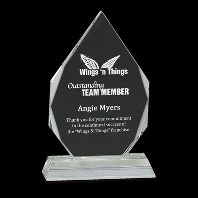 Diamond Crystal Award on Clear Pedestal Base (7")