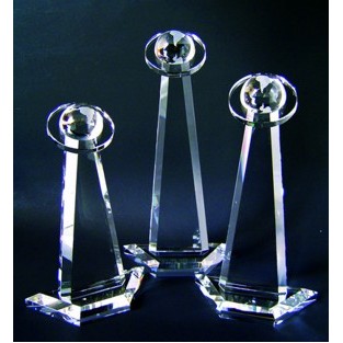Crystal Globe Tower Award (11"x6¾"x3")