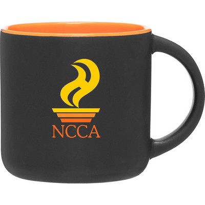 14 oz Minolo Ceramic Mug (Matte Black/Orange)