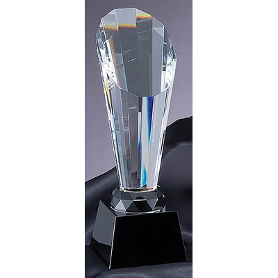 Crystal Faceted Spotlight Award with Black Crystal Base, 9-3/4"H