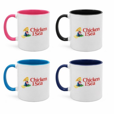 15 oz White Color Inner and Handle Color