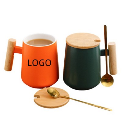15.22Oz Wooden Handle Coffee Mug Tea Cup