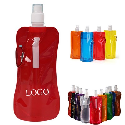Travel Sports Collapsible Foldable Clip Water Pouch Bottle