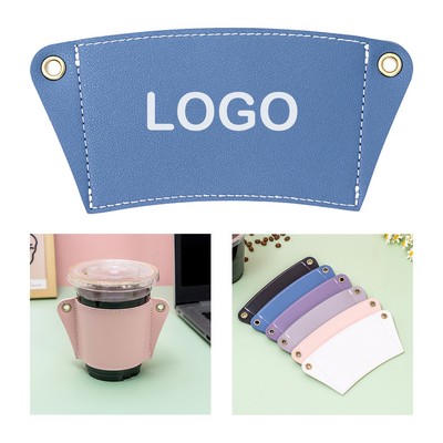 Portable PU Leather Cup Sleeve