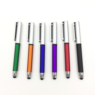 Twist-Action Plastic Ballpoint Pen With Stylus Tip