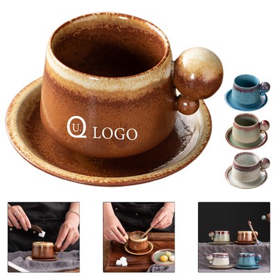 6.7 Oz Kiln-Fired Transformation Ceramic Cup And Saucer Sets