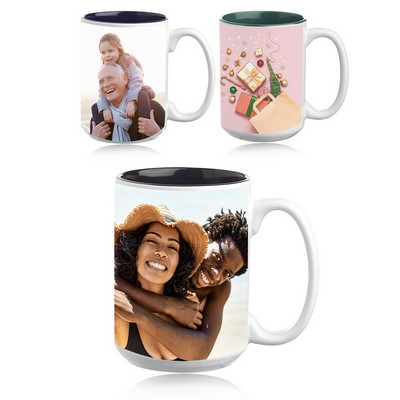 15 Oz. Glossy Two-Tone Photo Mugs