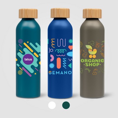 Eden - 20 oz. Aluminum Water Bottle with Bamboo Lid - Full-Color Inkjet