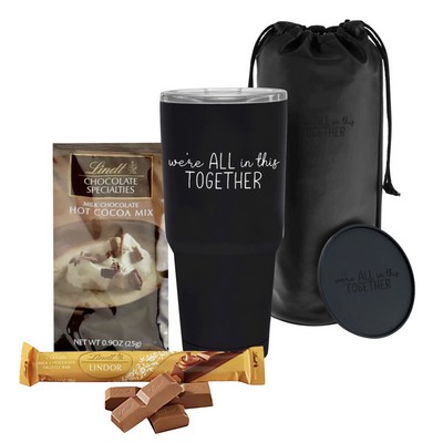 Stainless Tumbler & Coaster Gift Set w/Lindt Chocolates