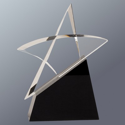 Clear Crystal Outline Star Award, Large (7-1/2"x9-1/2")