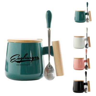 13 Oz Mug with Wooden Handle