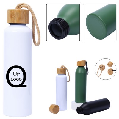 Aluminum Bottle W/ Bamboo Lid