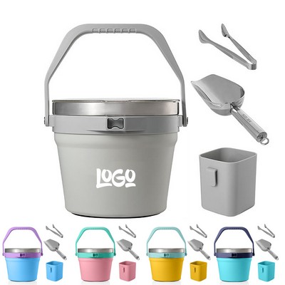 Large-Capacity Stainless Steel Insulated Ice Bucket Set